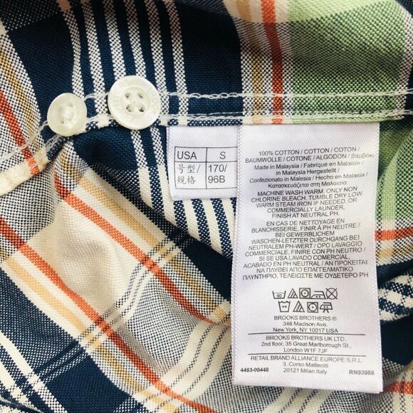 𝅺EUC Mens Small Brooks Brothers Red Fleece 1/4 Button LS Plaid Shirt - Picture 7 of 10